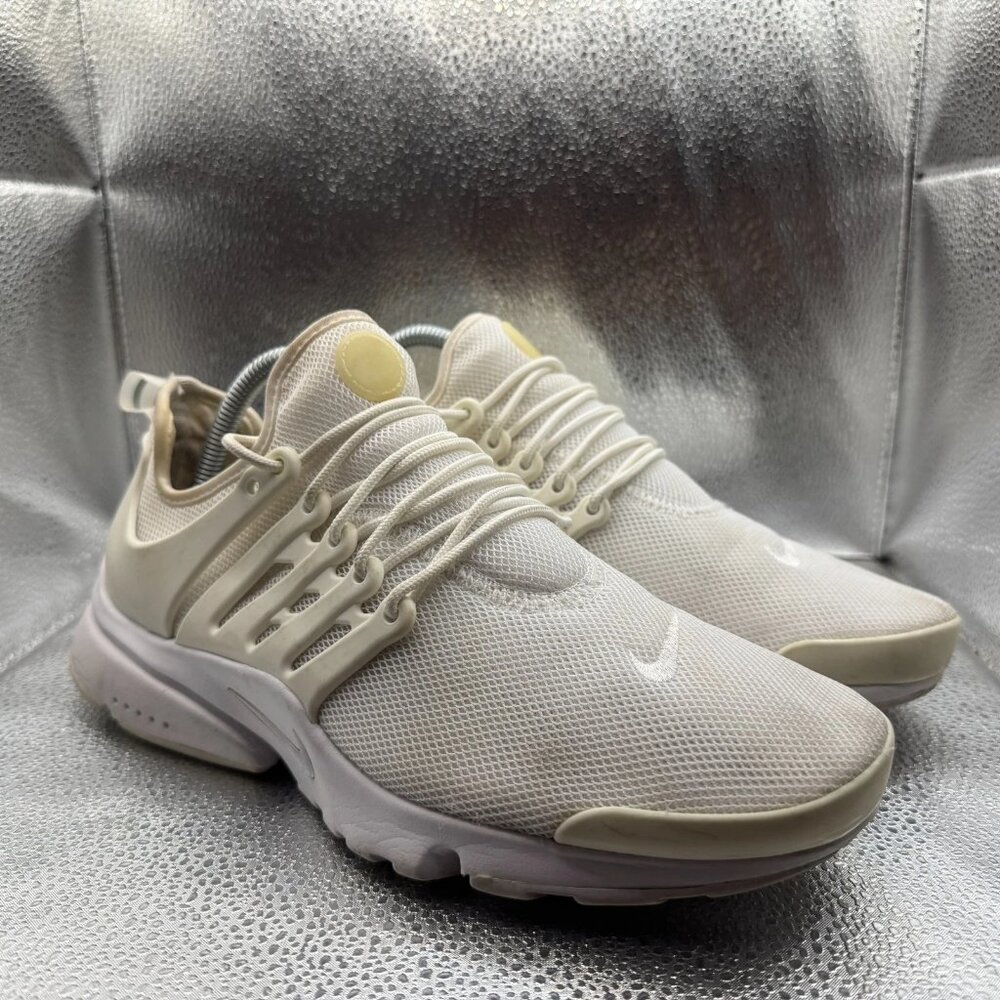 Size 10 Nike Air Presto Lace‎ Up Off White Mesh Womens Sneaker Shoes 896277-100